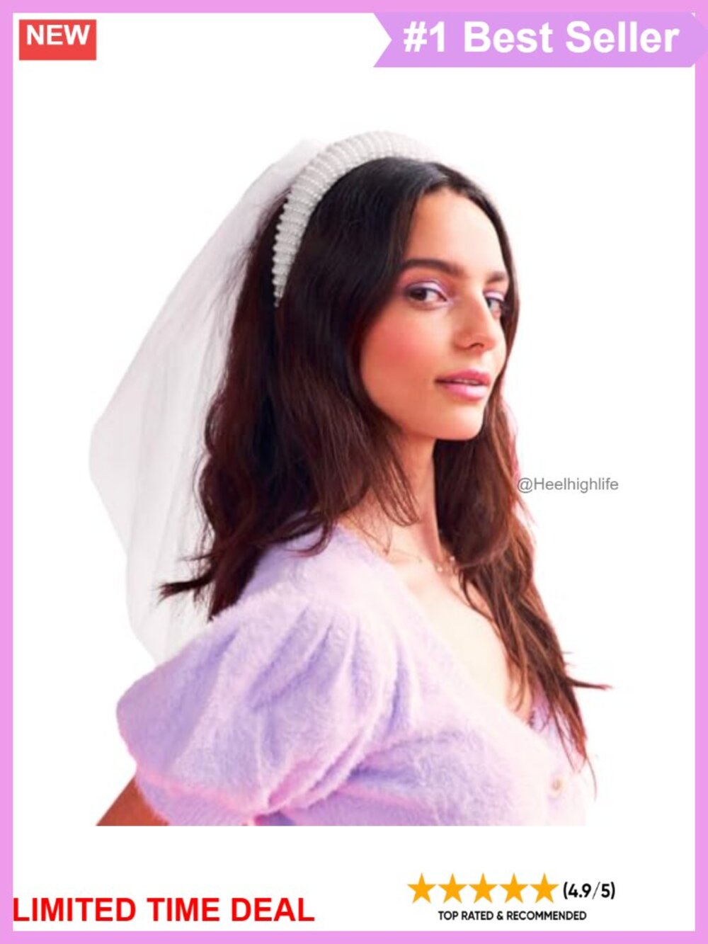 Pearl Headband with Detachable Veil Bachelorette Accessory